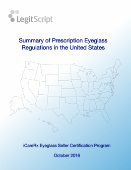 Summary of Prescription Eyeglass Regulations in the United States