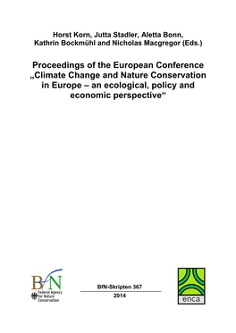 Climate Change and Nature Conservation in Europe: an Ecological, Policy and Econo