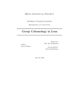 Group Cohomology in Lean