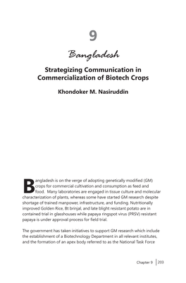 Bangladesh Strategizing Communication in Commercialization of Biotech Crops