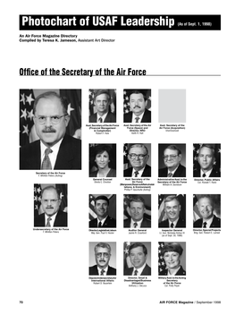 Photochart of USAF Leadership (As of Sept. 1, 1998)