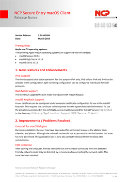 NCP Secure Entry Macos Client Release Notes