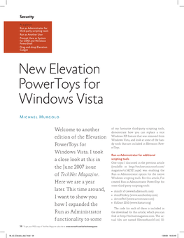 New Elevation Powertoys for Windows Vista