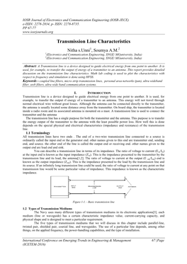 Transmission Line Characteristics