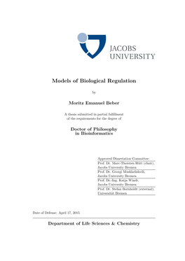 Models of Biological Regulation