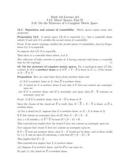 On the Structure of a Complete Metric Space