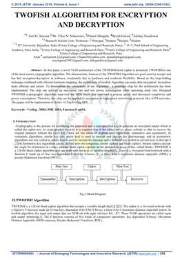 Twofish Algorithm for Encryption and Decryption