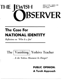 NATIONAL IDENTITY Reflections on "Who Is a Jew"