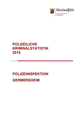 Polizeiliche Kriminalstatistik 2019 Polizeiinspektion