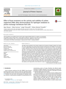 Effect of Heat Treatment on the Activity and Stability of Carbon Supported Ptmo Alloy Electrocatalysts for Hydrogen Oxidation in Proton Exchange Membrane Fuel Cells