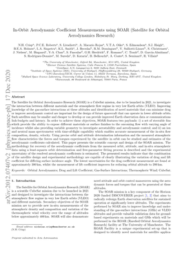 In-Orbit Aerodynamic Coefficient Measurements Using SOAR