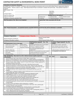 Contractor Safety & Environmental Work Permit