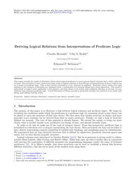 Deriving Logical Relations from Interpretations of Predicate Logic