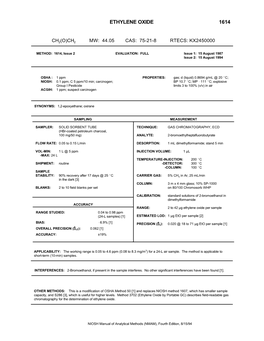 Ethylene Oxide 1614