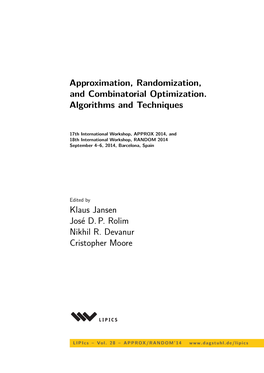 Approximation, Randomization, and Combinatorial Optimization