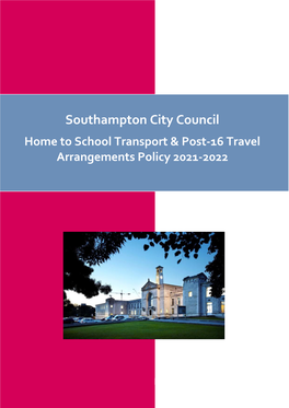 Home to School Transport & Post-16 Travel Arrangements Policy 2021