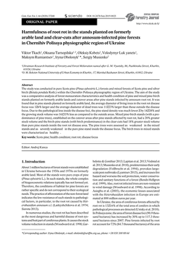 Harmfulness of Root Rot in the Stands Planted on Formerly Arable Land and Clear-Cuts After Annosum-Infected Pine Forests in Cher