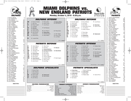 Preseason Flip Card 9/29/10 2:37 PM Page 1 MIAMI DOLPHINS Vs