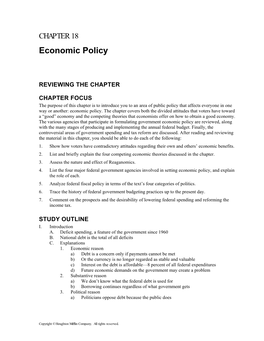 CHAPTER 18 Economic Policy