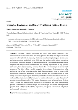 Wearable Electronics and Smart Textiles: a Critical Review