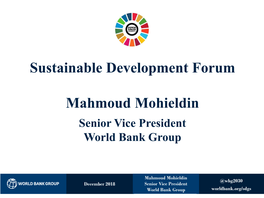 Sustainable Development Forum Mahmoud Mohieldin