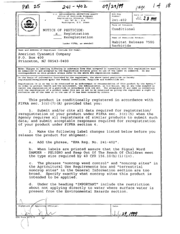 U.S. EPA, Pesticide Product Label, HABITAT RELEASE 75SG