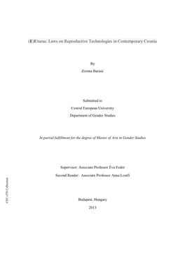 Laws on Reproductive Technologies in Contemporary Croatia