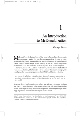 An Introduction to Mcdonaldization