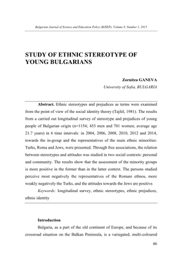 Ethnic Stereotypes and Prejudices of Young People in the Period 2004-2012