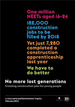 No More Lost Generations One Million Neets Aged 16-24 182,000