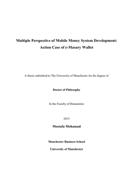 Multiple Perspective of Mobile Money System Development: Action Case of E-Masary Wallet