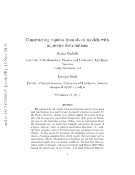 Constructing Copulas from Shock Models with Imprecise Distributions