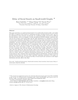 Delay of Social Search on Small-World Graphs ⋆