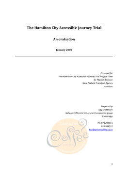 The Hamilton City Accessible Journey Trial