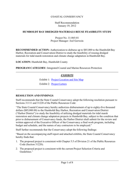 Humboldt Bay Dredged Materials Reuse Feasibility Study