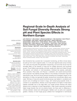 Regional-Scale In-Depth Analysis of Soil Fungal Diversity Reveals Strong Ph and Plant Species Effects in Northern Europe