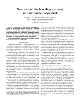 New Method for Bounding the Roots of a Univariate Polynomial