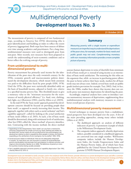 Multidimensional Poverty Index Sen, A