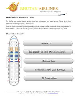 Bhutan Airlines: Tomorrow’S Airlines