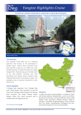 Yangtze Highlights Upstream Cruise Brochure