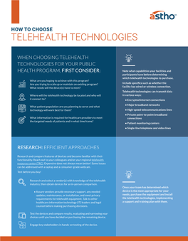 How to Choose Telehealth Technologies