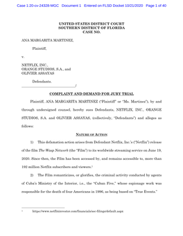 Case 1:20-Cv-24328-MGC Document 1 Entered on FLSD Docket 10/21/2020 Page 1 of 40