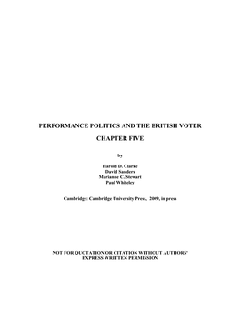 Performance Politics and the British Voter Chapter Five