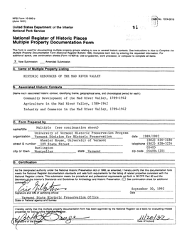 National Register of Historic Places Multiple Property Documentation Form