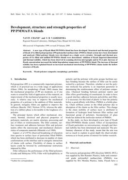 Development, Structure and Strength Properties of PP/PMMA/FA Blends