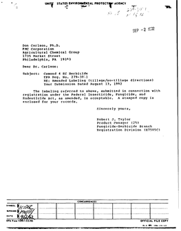 U.S. EPA, Pesticide Product Label, COMMAND 4E HERBICIDE, 09/02