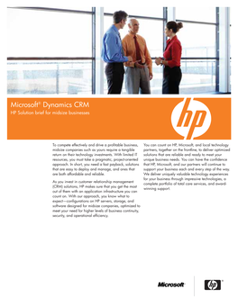 Microsoft® Dynamics CRM: HP Solution Brief for Midsize