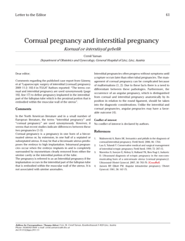 Cornual Pregnancy and Interstitial Pregnancy Kornual Ve Interstisyal Gebelik