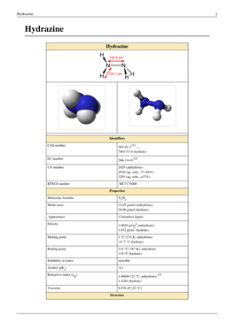 Hydrazine 1 Hydrazine