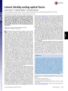 Chirality-Sorting Optical Forces